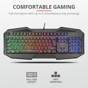 Tastatura Trust GXT 830-RW Avonn, Gaming, neagra - imagine 4